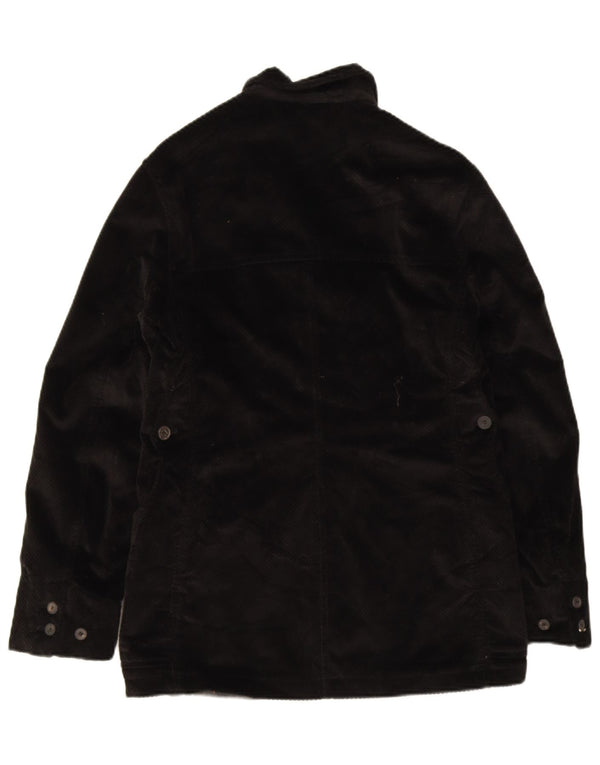 Capalbio Damen 4-Knopf-Samt-Blazer-Jacke IT 44 Mittelschwarze Baumwolle