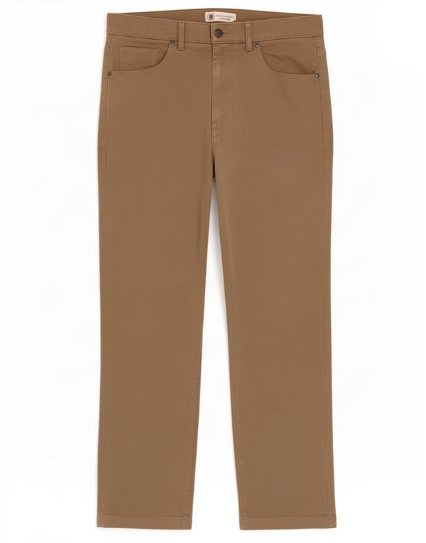 Marks & Spencer Herren Heritage Straight Casual-Hose W34 L31 Braune Baumwolle