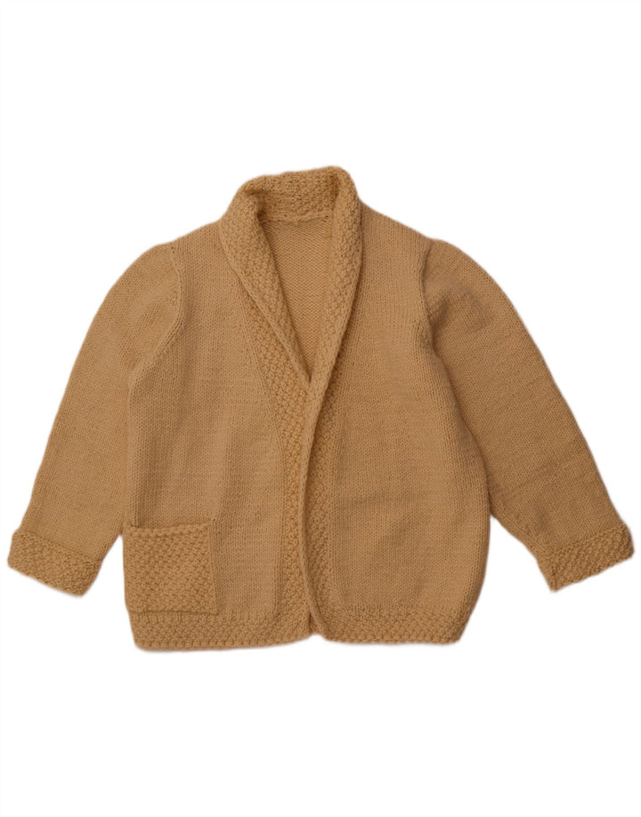 VINTAGE Offener Damen-Cardigan-Pullover UK 16 Large Beige