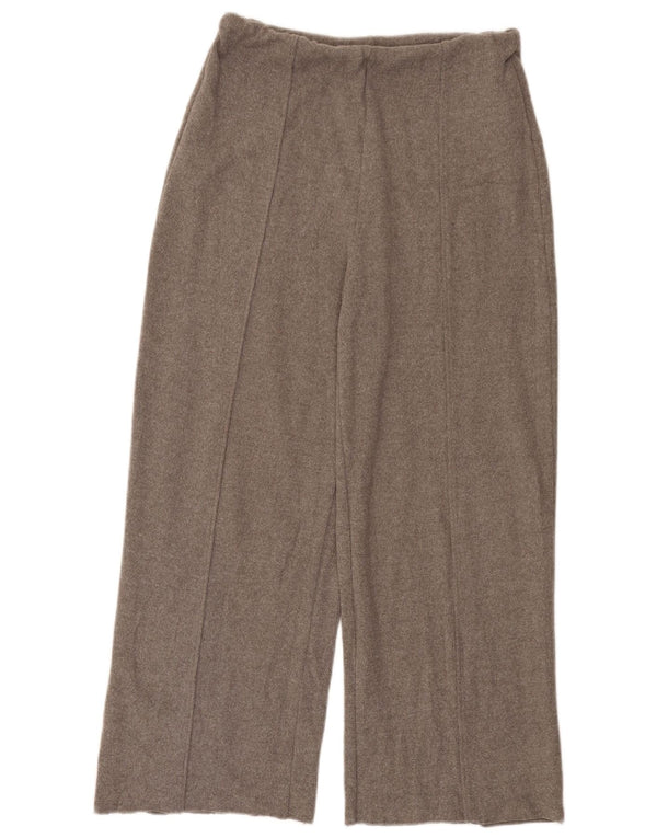 Zara Damen-Hose mit hoher Taille und weitem Bein, UK 14, Mittelgrau, Polyester