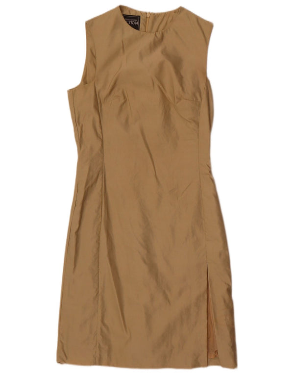 Trussardi Damen Ärmelloses Etuikleid IT 40 Small Beige Polyamid