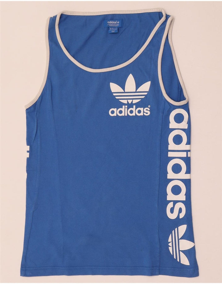 Adidas Herren Graphic Vest Top XS Blaue Baumwolle