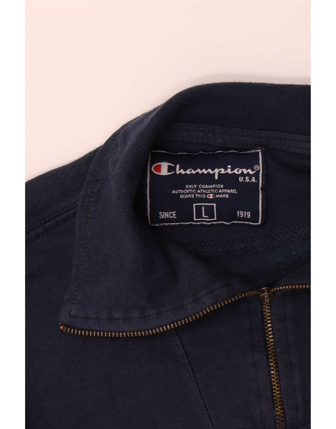 Champion Herren-Sweatshirt mit Reißverschluss am Hals, Größe L, Marineblau