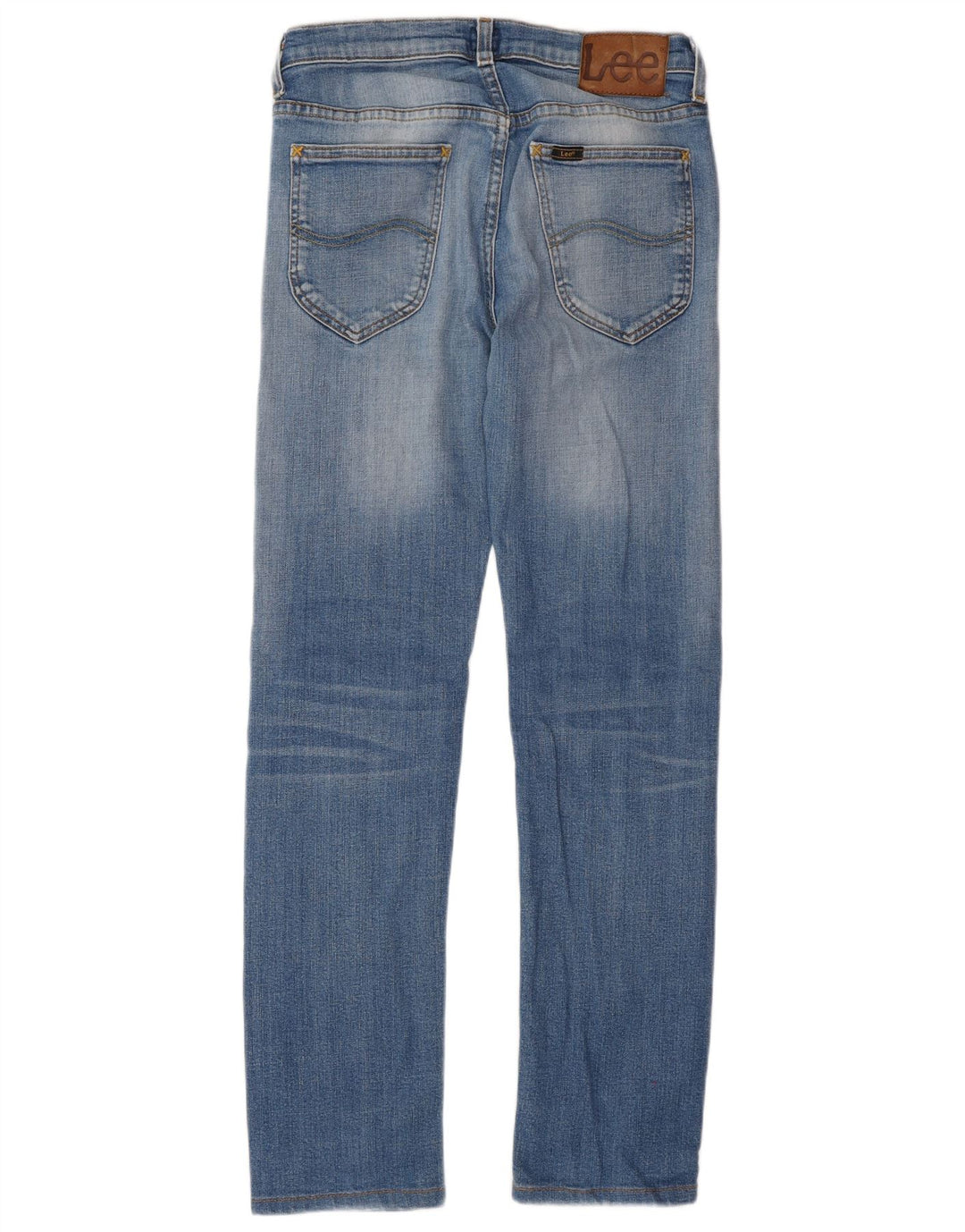 Lee Damen Daren Straight Jeans W28 L32 Blaue Baumwolle