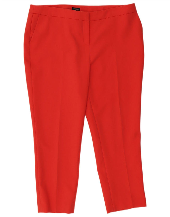 Jaeger Damen Straight Chino Hose UK 18 XL W40 L27 Rot Polyester