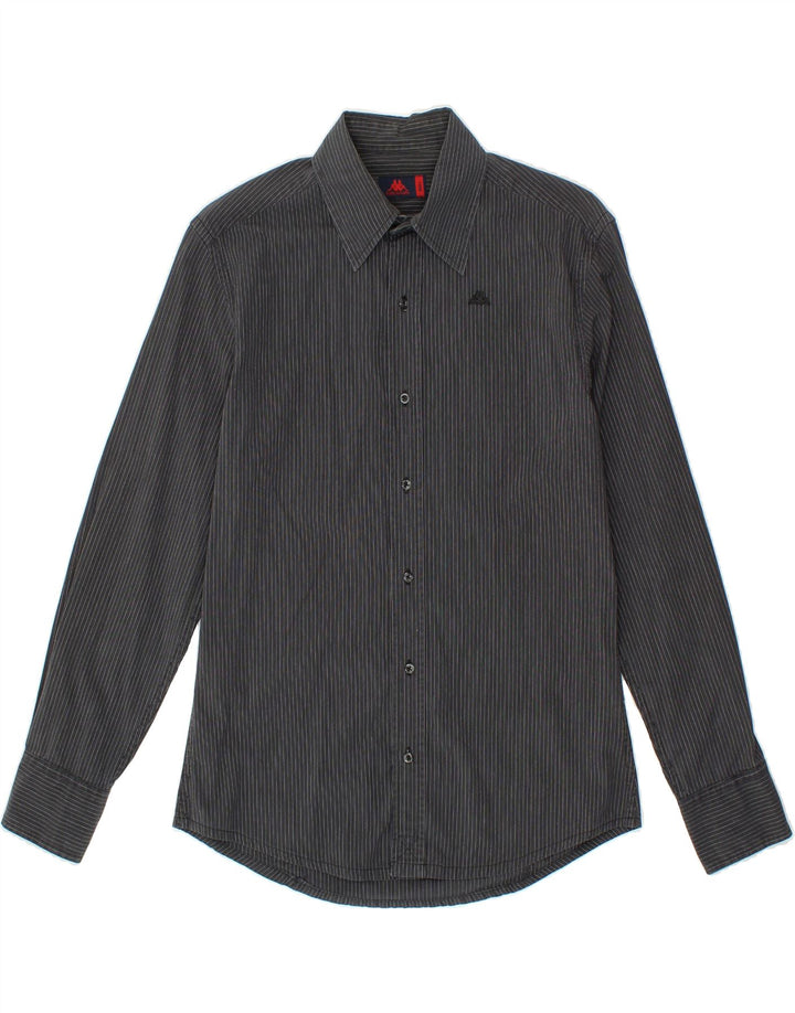 KAPPA Mens Shirt Small Grey Pinstripe Cotton Vintage Kappa and Second-Hand Kappa from Messina Hembry 