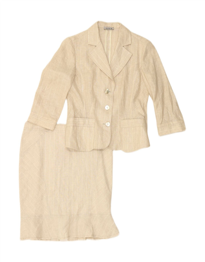 VINTAGE Womens 3 Button 2 Piece Skirt Set UK 10 Small W32  Off White Vintage Vintage and Second-Hand Vintage from Messina Hembry 
