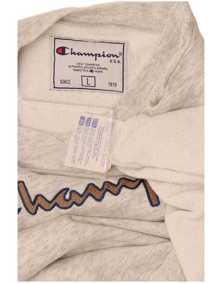 Champion Herren-Sweatshirt mit Grafik, groß, grau gesprenkelte Baumwolle