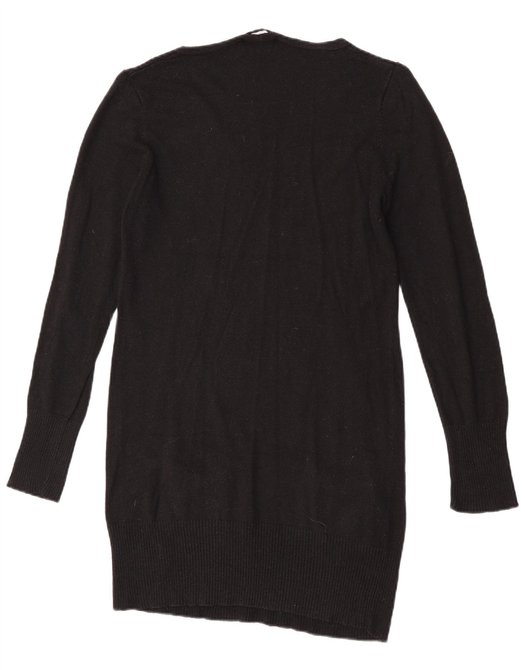 Marks & Spencer Langer Damen-Pullover mit V-Ausschnitt, Gr. 14, Mittelschwarz