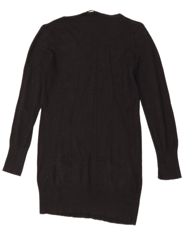 Marks & Spencer Langer Damen-Pullover mit V-Ausschnitt, Gr. 14, Mittelschwarz