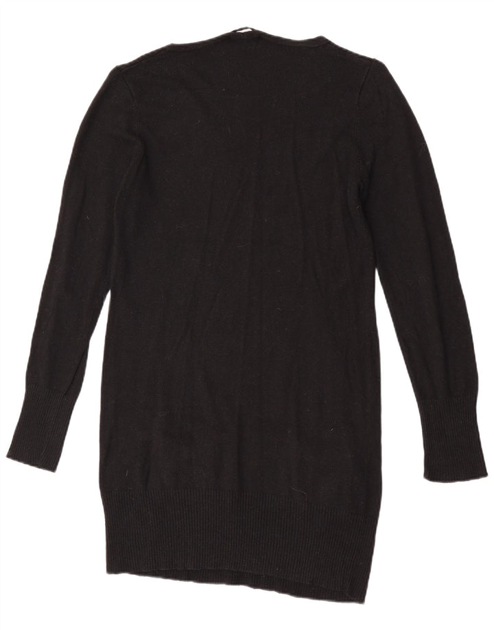 Marks & Spencer Langer Damen-Pullover mit V-Ausschnitt, Gr. 14, Mittelschwarz