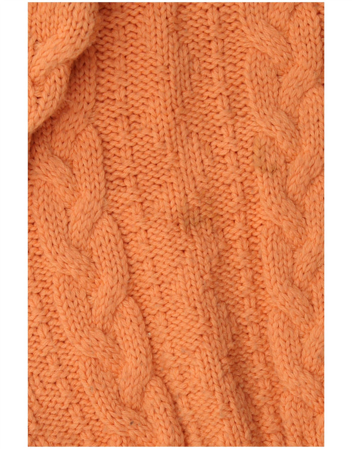 Vintage Herren Rollkragenpullover Pullover Große Orange Fair Isle Wolle