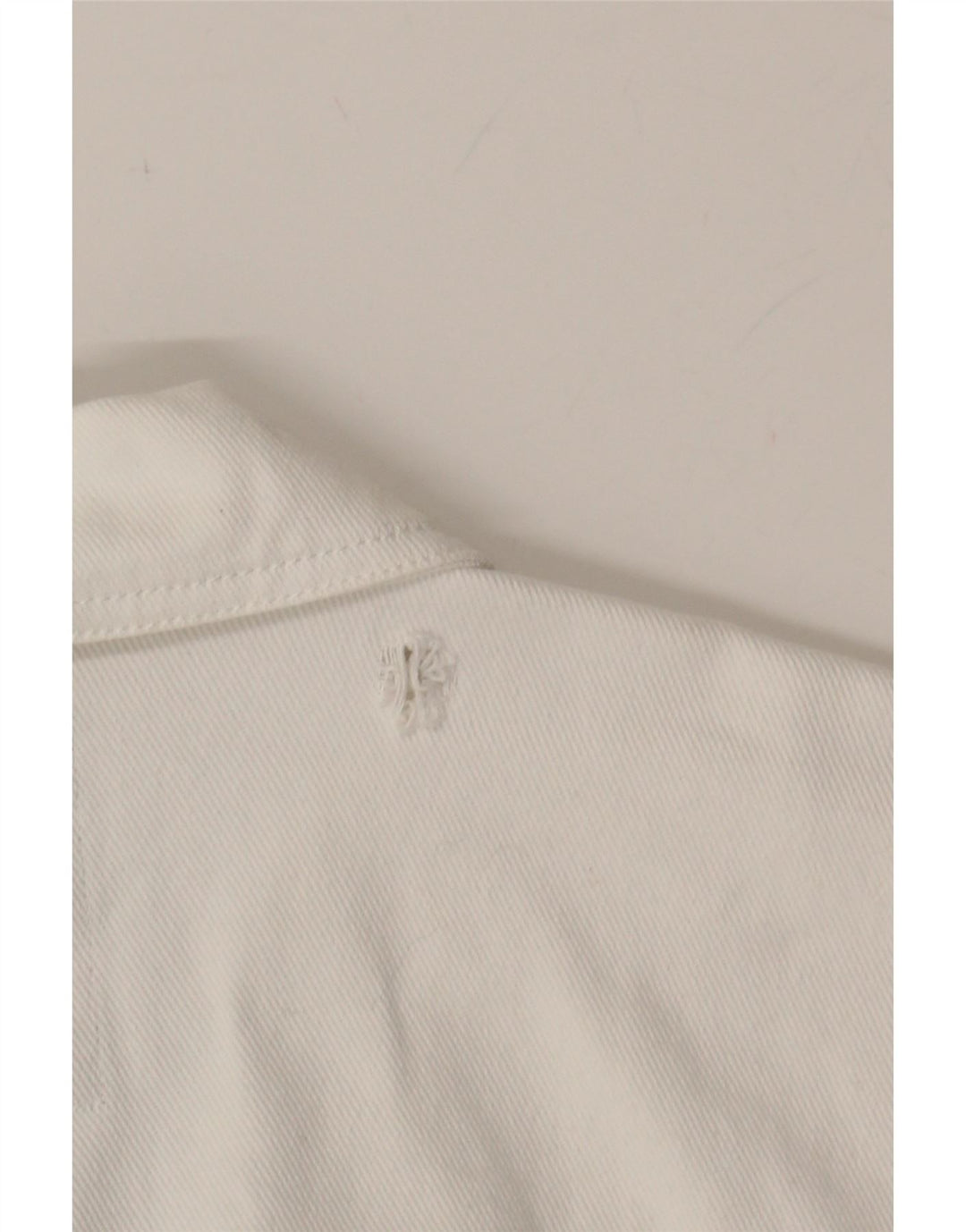 VINTAGE Womens Oversized Denim Jacket IT 42 Medium White Cotton Vintage Vintage and Second-Hand Vintage from Messina Hembry 