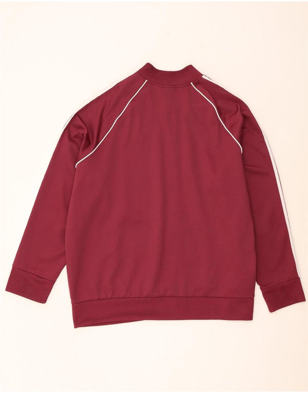Adidas Damen Trainingsanzug Top Jacke UK 28/30 3XL Burgund Baumwolle