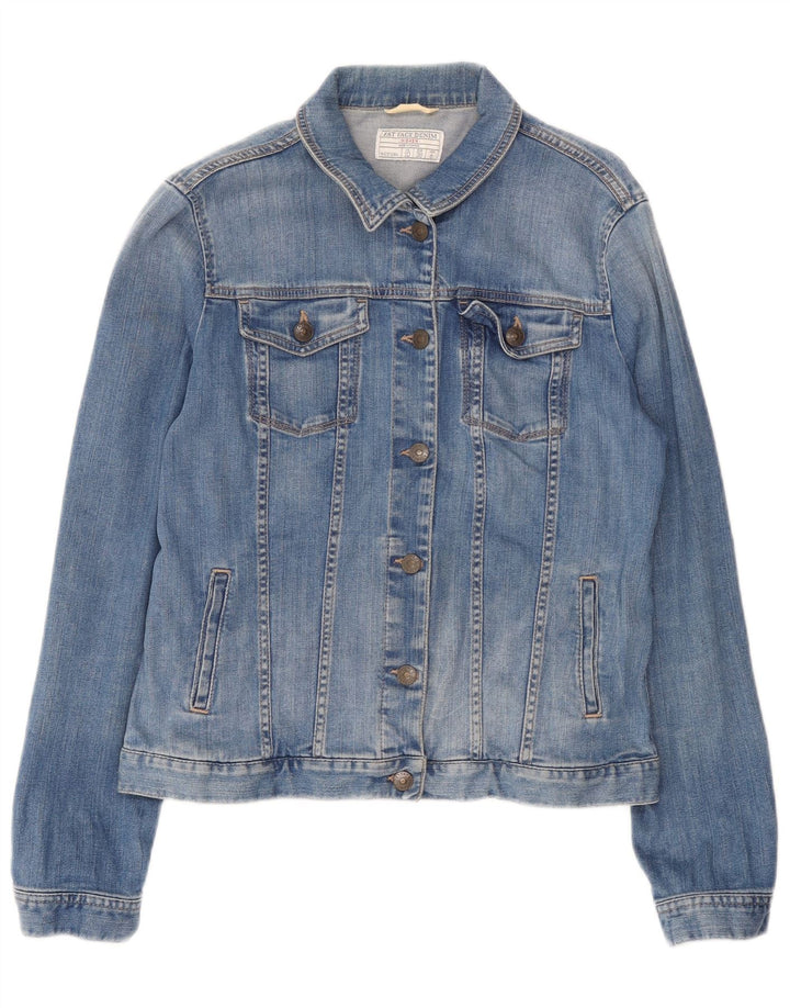 Fat Face Damen Jeansjacke UK 10 Small Blau Baumwolle