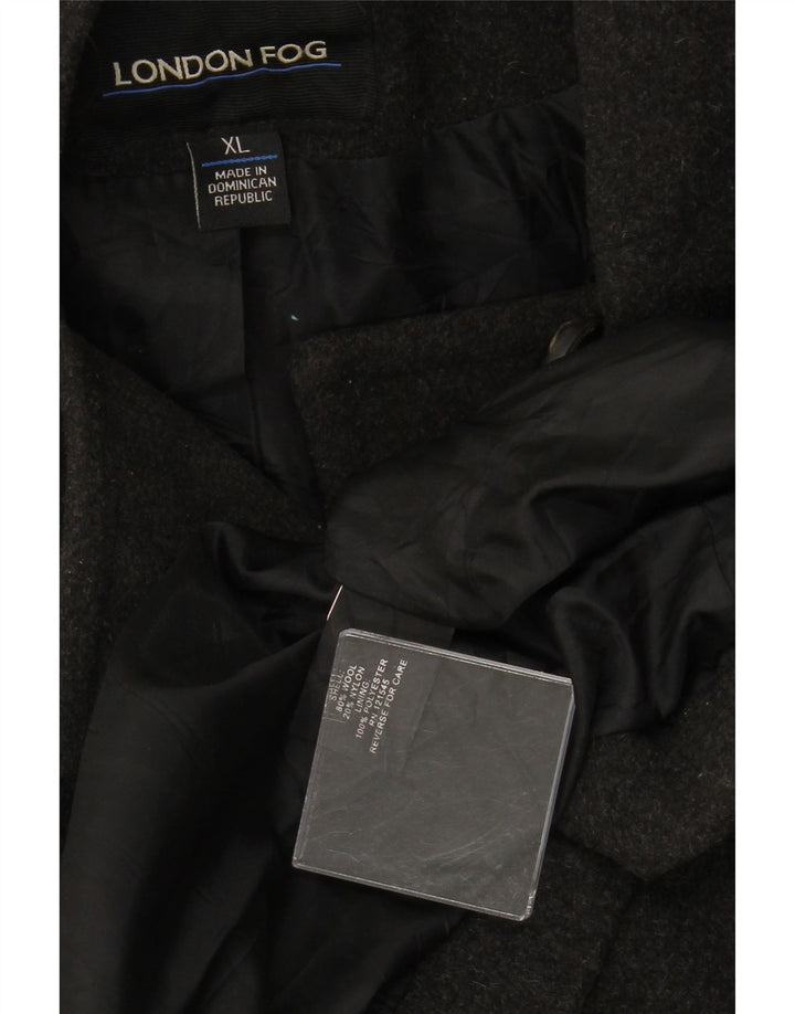 LONDON FOG Damen Pea Coat mit Kapuze UK 18 XL Graue Wolle