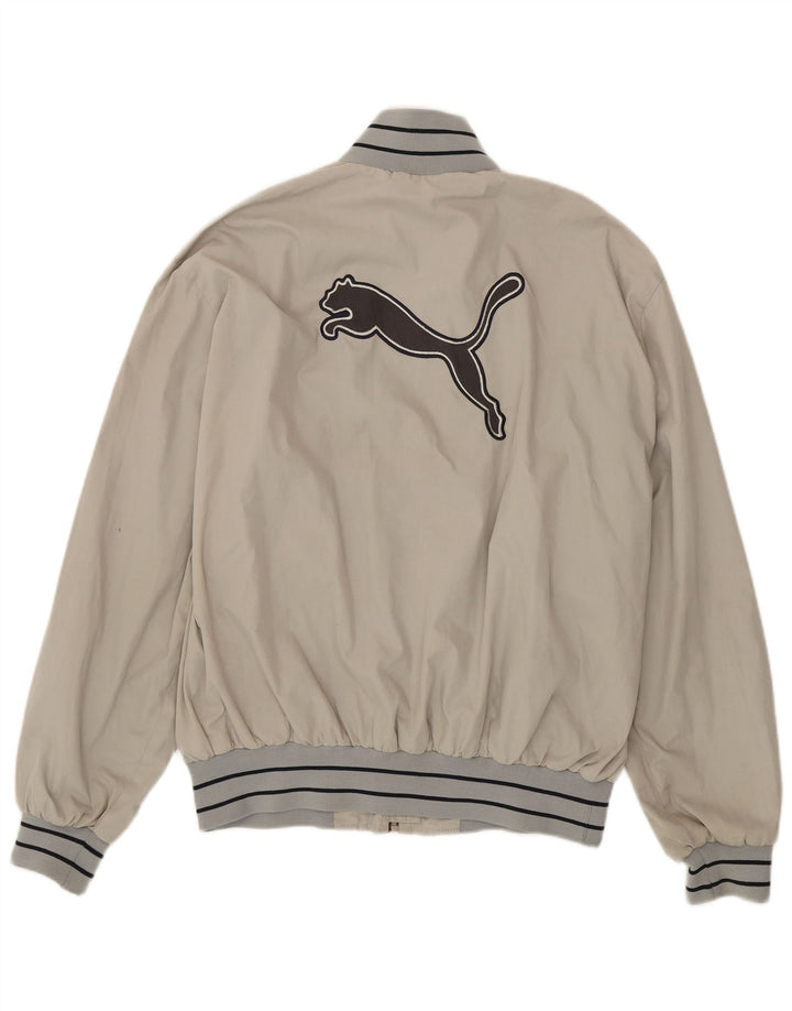 Puma Herren Bomberjacke UK 40 Große graue Baumwolle