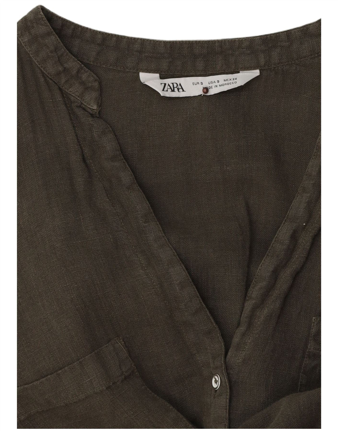 Zara Damen-Oversize-Hemdbluse, Gr. 10, Small Khaki