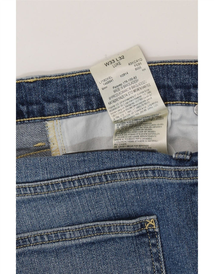 Lee Herren Luke Slim Jeans W33 L32 Blaue Baumwolle