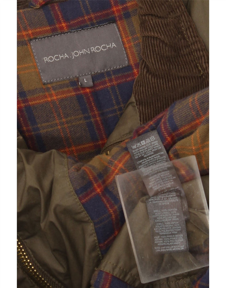 John Rocha Herren Utility Jacke UK 40 Large Khaki Baumwolle