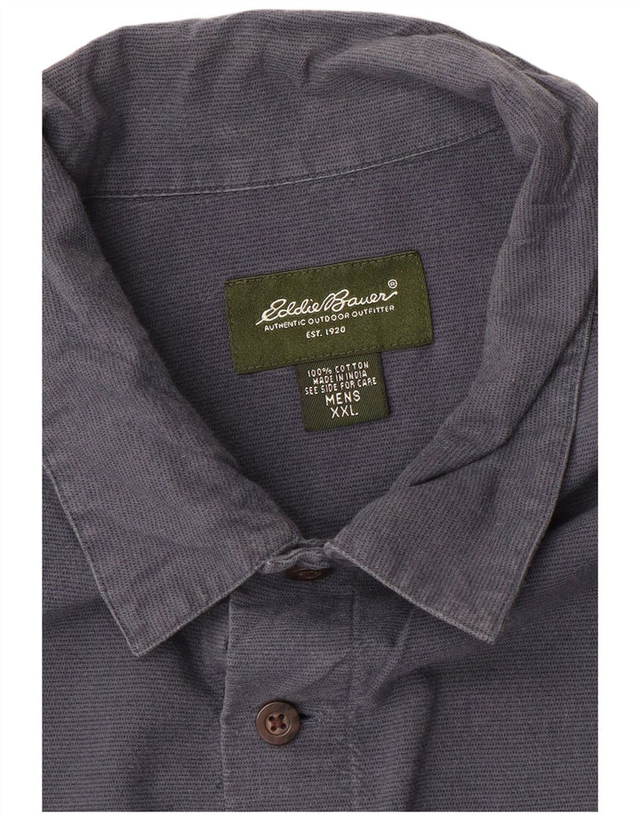 Eddie Bauer Herren Kurzarmhemd 2XL Marineblau Baumwolle