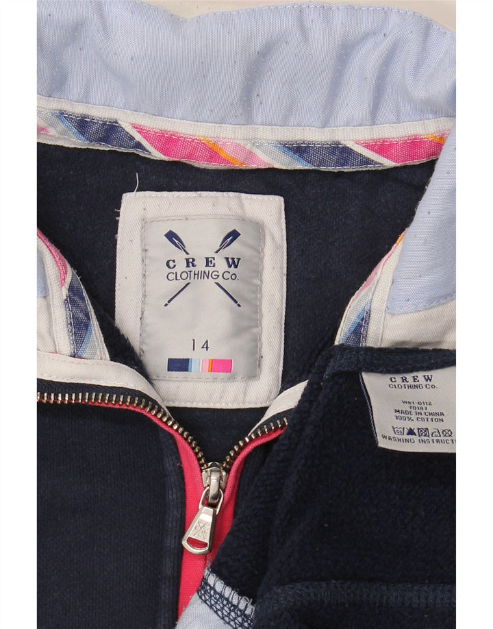 CREW CLOTHING Damen-Sweatshirt mit Reißverschluss am Hals, Gr. 14, Marineblau