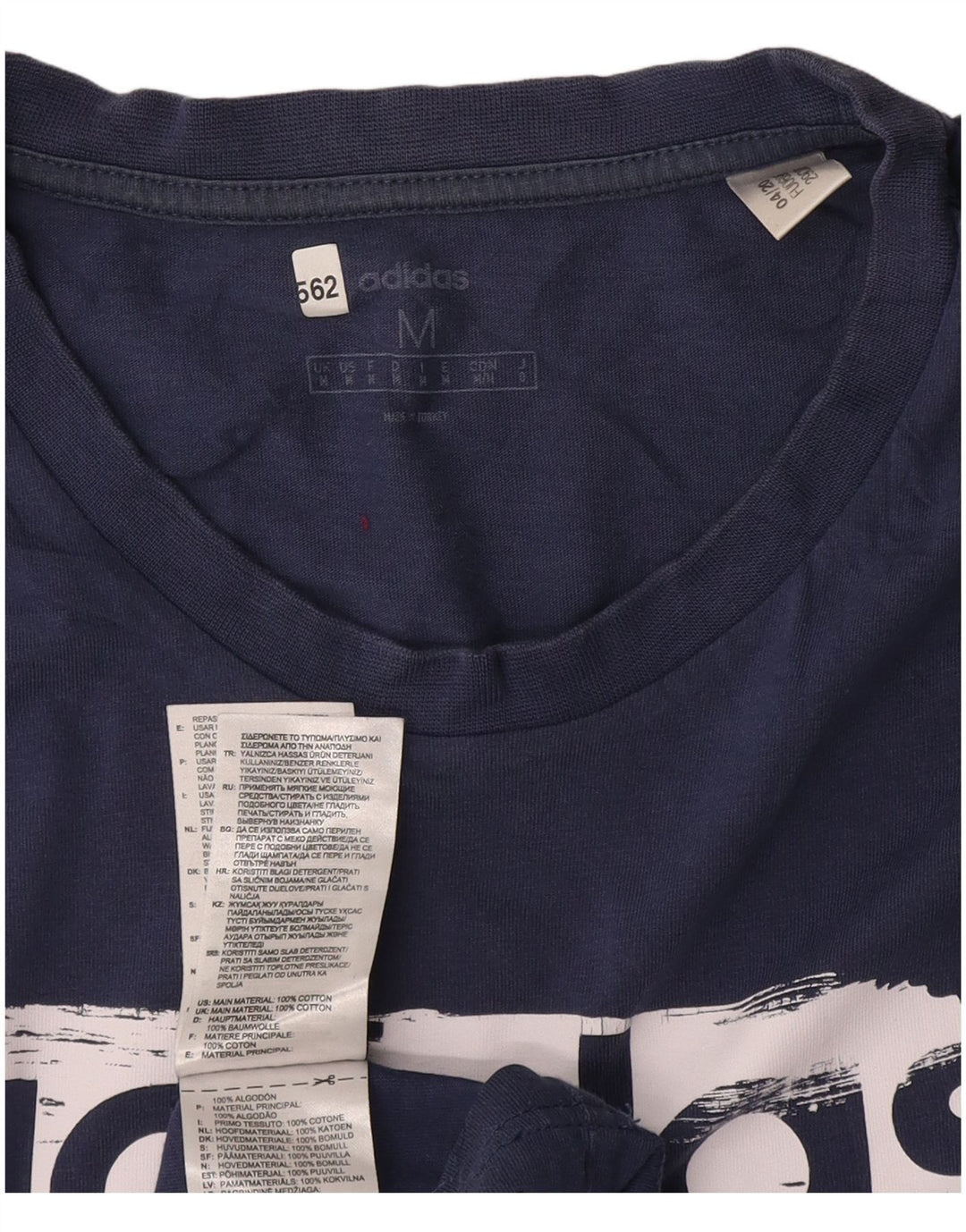 Adidas Herren-T-Shirt mit Grafik, mittelgroß, marineblau, Baumwolle