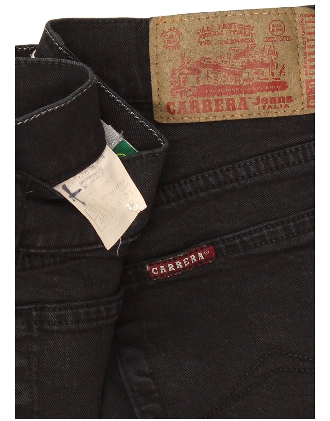 Carrera Herren 700 Straight Jeans W31 L33 Schwarze Baumwolle