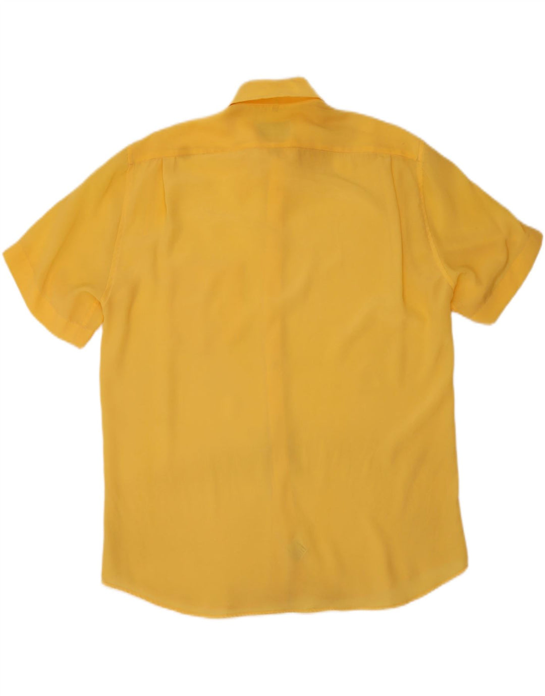 Vintage Herren Kurzarmhemd Großes gelbes Polyester