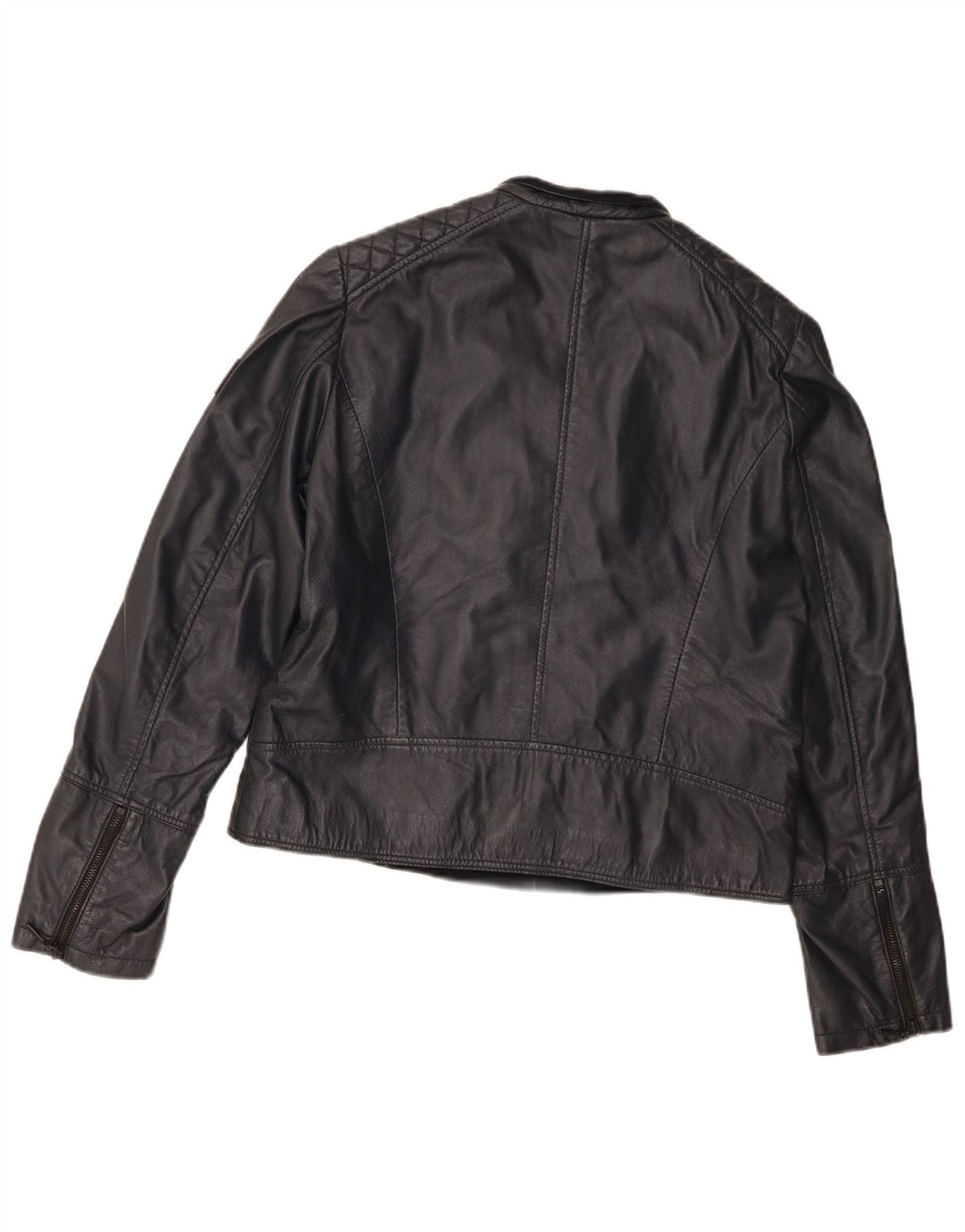 Frieda & Freddies Damen Leder Bikerjacke IT 42 Mittelschwarzes Leder