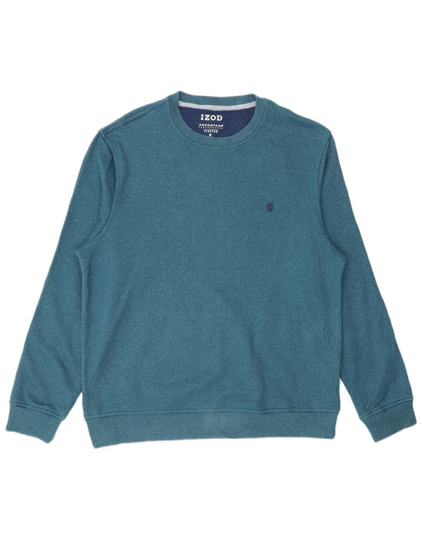 Izod Herren-Sweatshirt-Pullover aus mittelblauem Polyester