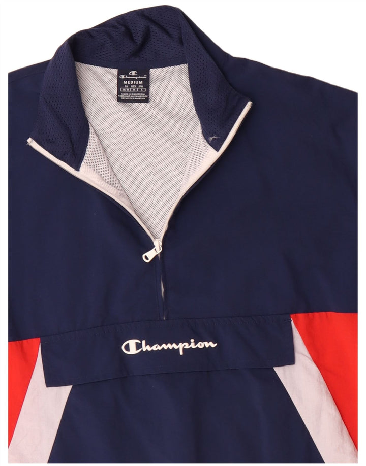 Champion Herren-Anorak-Jacke, UK 38, mittleres Marineblau, Colourblock-Polyamid