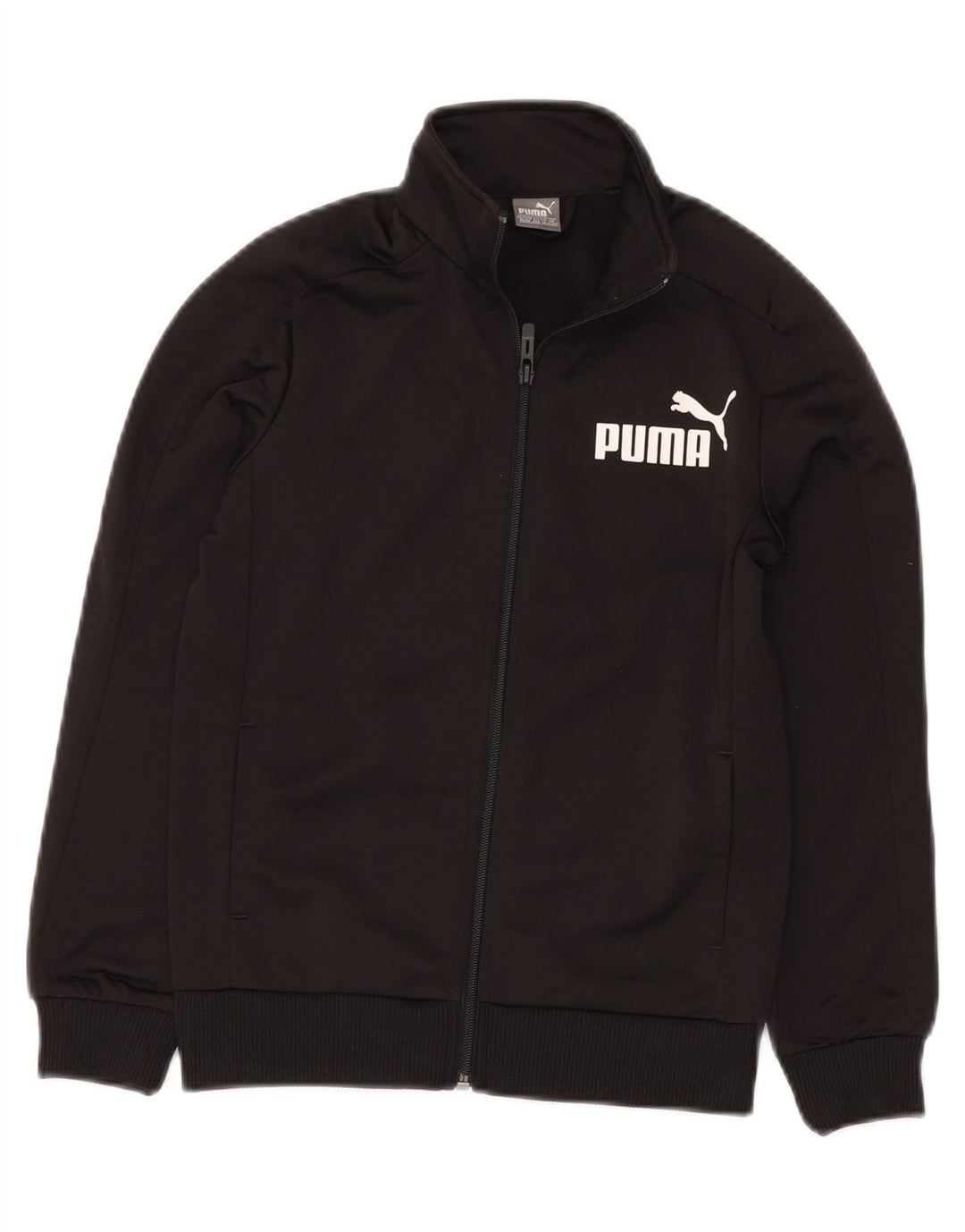 PUMA Jungen Grafik-Trainingsanzug-Top-Jacke, 9–10 Jahre, mittelschwarzes Polyester