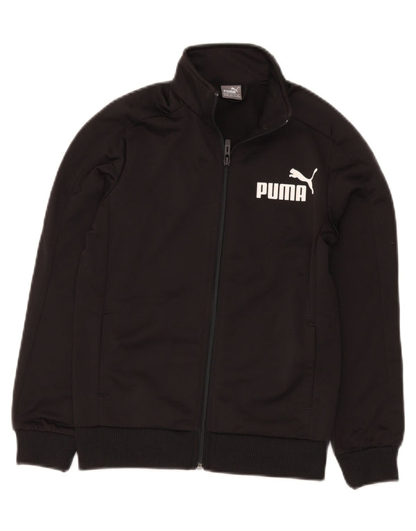 PUMA Jungen Grafik-Trainingsanzug-Top-Jacke, 9–10 Jahre, mittelschwarzes Polyester