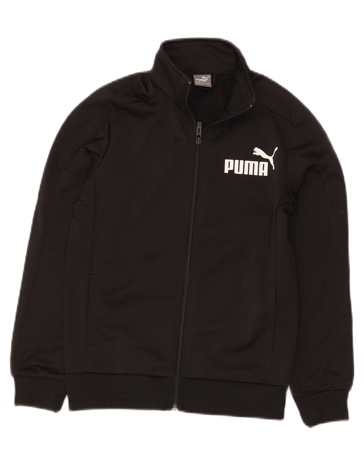 PUMA Jungen Grafik-Trainingsanzug-Top-Jacke, 9–10 Jahre, mittelschwarzes Polyester