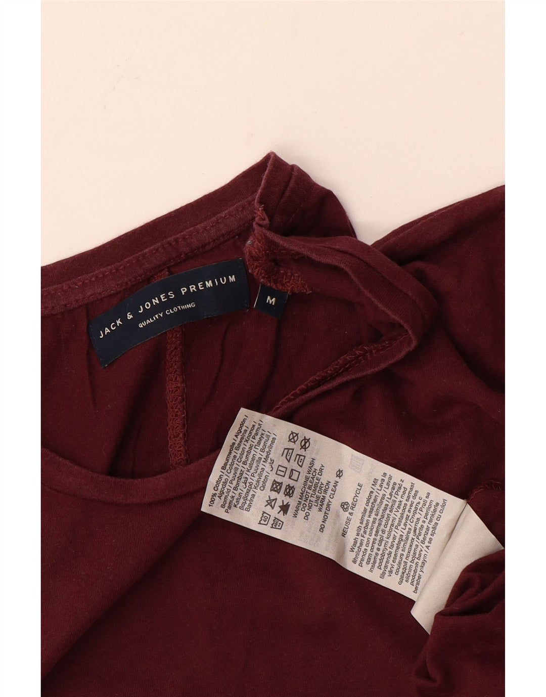 Jack & Jones Herren-T-Shirt-Oberteil, mittelgroß, Burgunderrot, Baumwolle