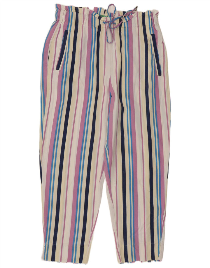 Benetton Damen-Hose mit kurzen Ärmeln, Größe M, W30, L26, mehrfarbig gestreift