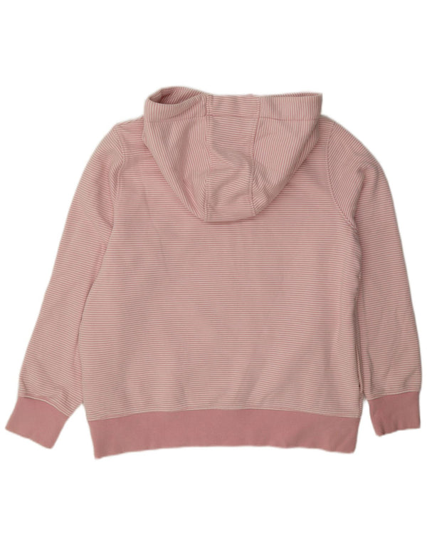Joules Womens Graphic Hoodie Pullover UK 14 Große rosa Nadelstreifen-Baumwolle