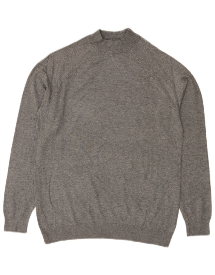 Zara Herren-Pullover mit Rollkragen, kleine graue Viskose