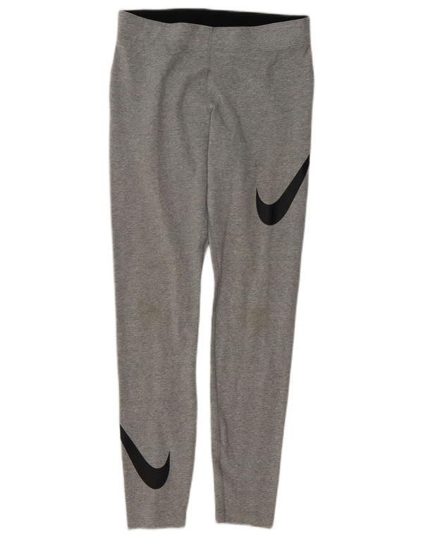 Nike Damen Leggings UK 14 Mittelgrau Baumwolle Sport