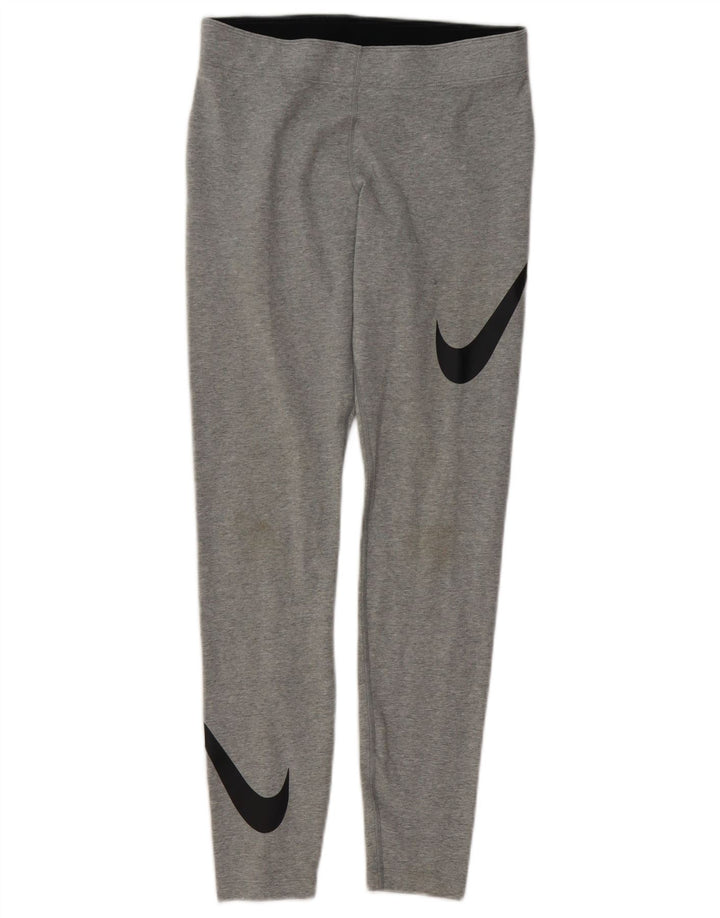 Nike Damen Leggings UK 14 Mittelgrau Baumwolle Sport