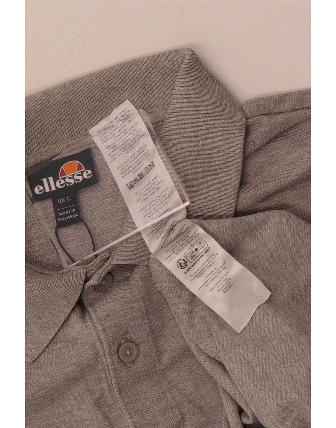 Ellesse Damen Poloshirt UK 16 Large Grau Baumwolle
