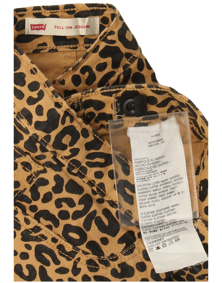 LEVI'S Freizeithose „Jeggins“ für Mädchen, 13–14 Jahre, Beige, Baumwolle mit Animal-Print