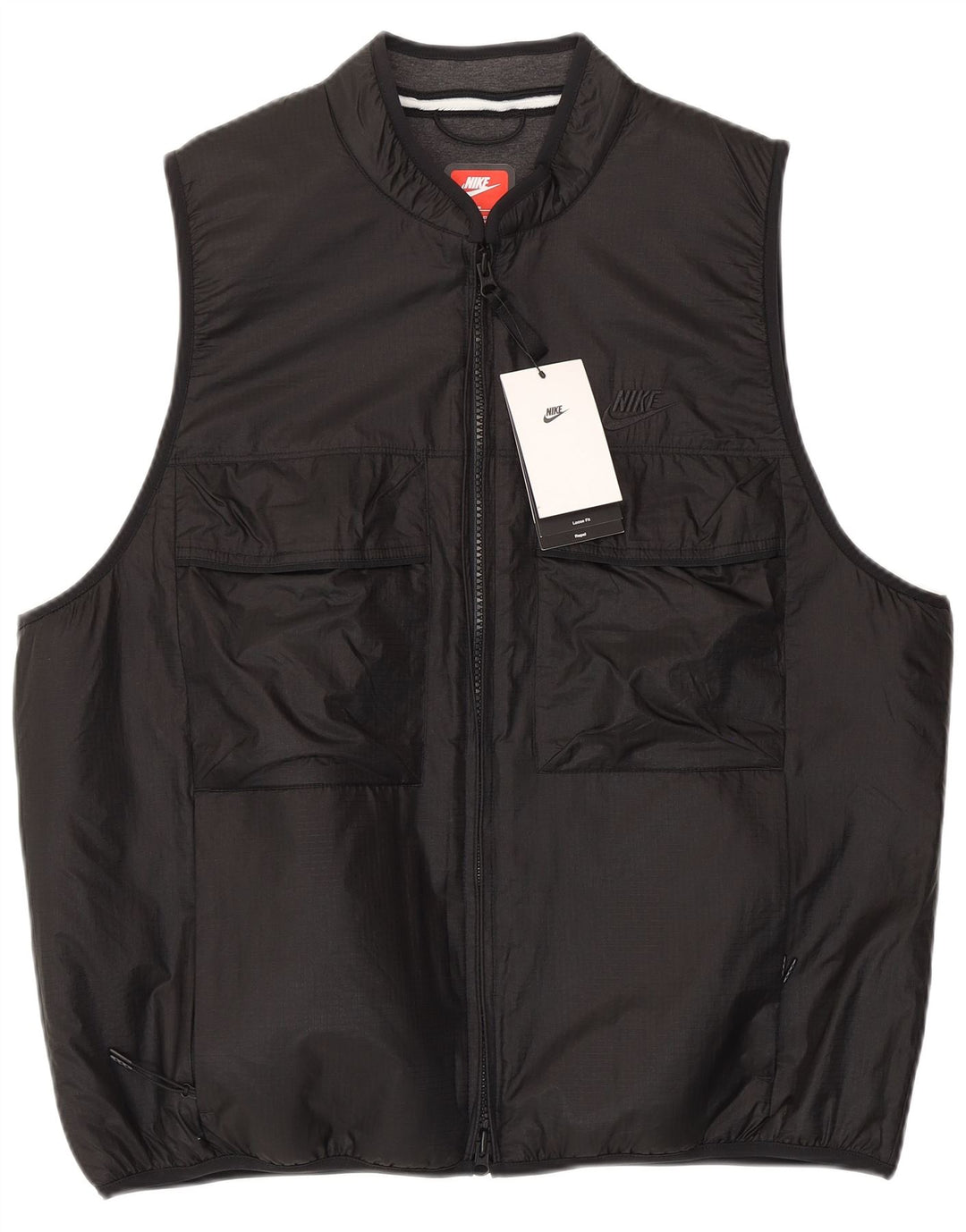 Nike gepolsterte Herrenweste UK 38 Mittelschwarzes Nylon
