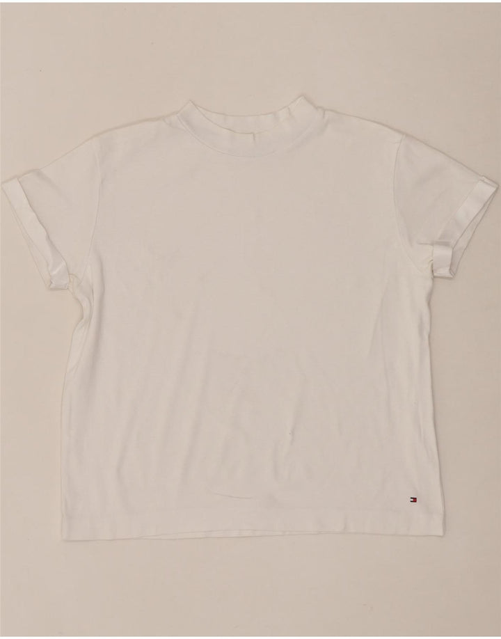 TOMMY HILFIGER Womens T-Shirt Top UK 14 Medium White Vintage Tommy Hilfiger and Second-Hand Tommy Hilfiger from Messina Hembry 