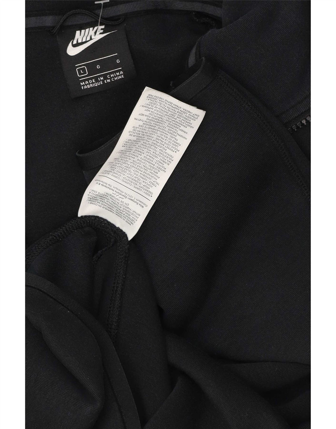 Nike Herren-Kapuzenpullover mit Reißverschluss, groß, aus schwarzer Baumwolle