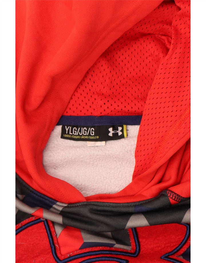 UNDER ARMOUR lockerer Kapuzenpullover für Mädchen, 11–12 Jahre, groß, rot, geometrisch