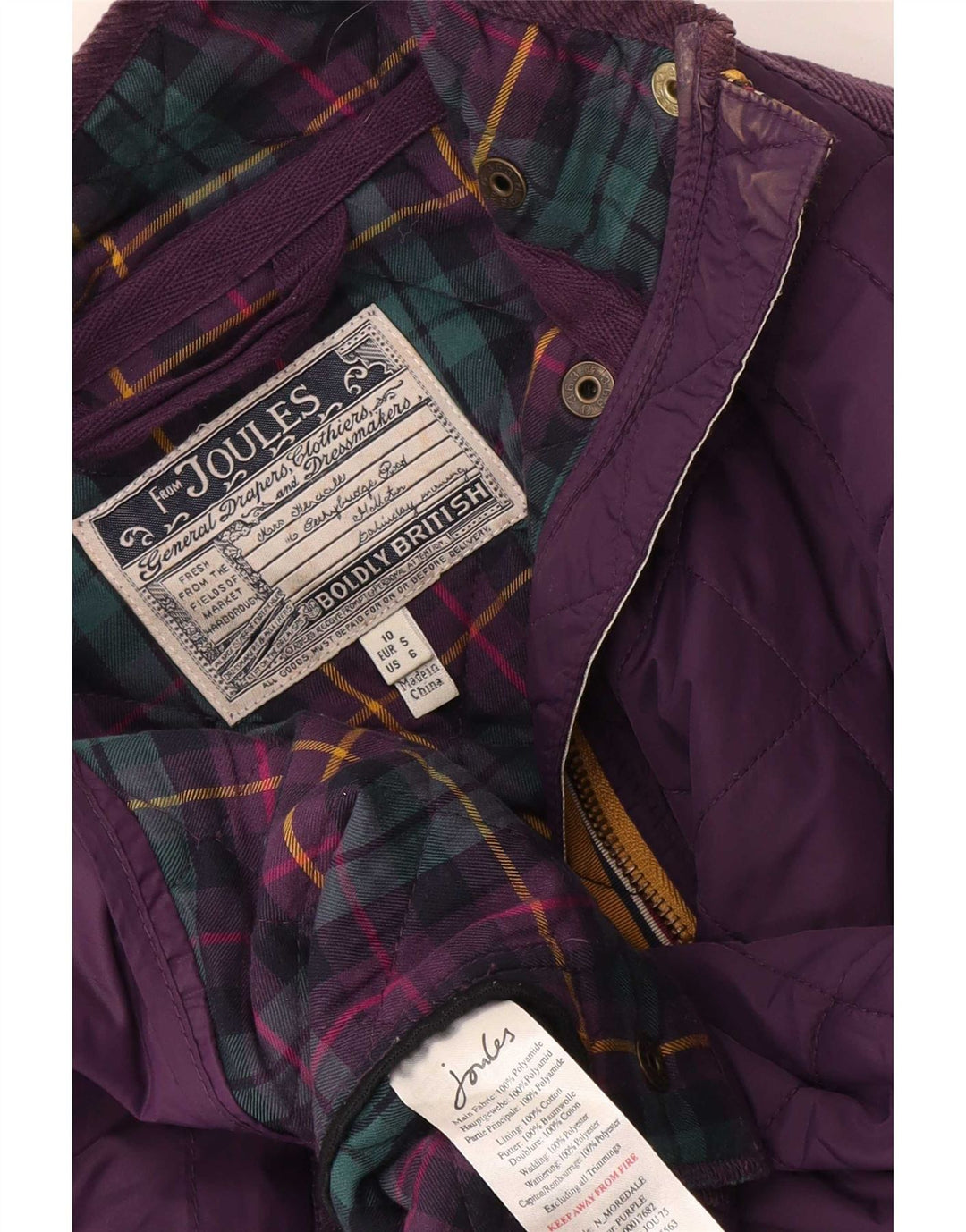Joules Damen Steppjacke UK 10 Small Lila Polyester
