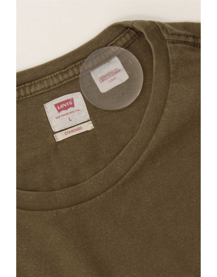 Levi's Herren Standard T-Shirt Top Large Khaki Baumwolle