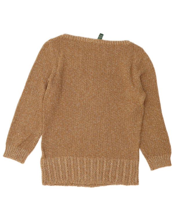 Ralph Lauren Damen-Pullover mit U-Boot-Ausschnitt, UK 12, mittelbraun gefleckt